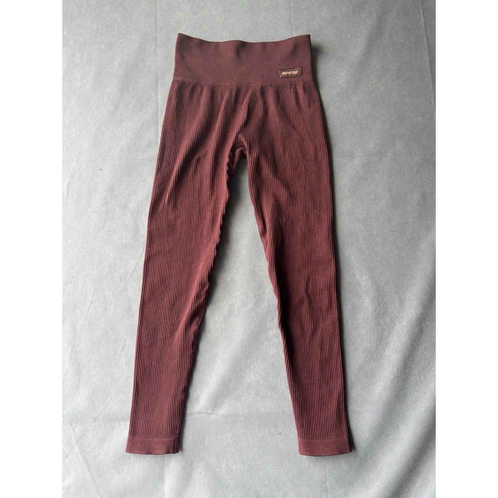 Bo+Tee Energetic Women XS High Rise Seamless Activewear Leggings Brown
